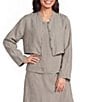 Bryn Walker Light Linen Mandarin Collar Long Sleeve Button Front Jacket - Image 1