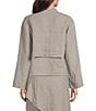 Bryn Walker Light Linen Mandarin Collar Long Sleeve Button Front Jacket - Image 2