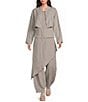 Bryn Walker Light Linen Mandarin Collar Long Sleeve Button Front Jacket - Image 3