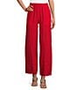 Bryn Walker Light Linen Pocketed Trouser Leg Pull-On Pants, Color:Kirsch - Image 1