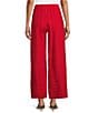 Bryn Walker Light Linen Pocketed Trouser Leg Pull-On Pants, Color:Kirsch - Image 2