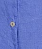 Bryn Walker Light Linen V-Neck 3/4 Sleeve Button Front Crop Cardigan, Color:Lisianthus - Image 5