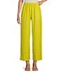 Color:Quince - Image 1 - Light Linen Wide-Leg Pintuck Detail Coordinating Pull-On Ankle Pants