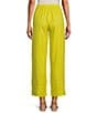 Color:Quince - Image 2 - Light Linen Wide-Leg Pintuck Detail Coordinating Pull-On Ankle Pants