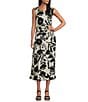 Bryn Walker Linen Blend Printed Tie Wrap Belt - Image 4