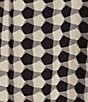 Color:Tapioca - Image 4 - Lucinda Organic Cotton Poplin Checkered Print Crew Neck 3/4 Sleeve Hi-Low Hem Shirt