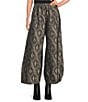 Bryn Walker Medina Coordinating Aswan Memory Crunch Jacquard Elastic Waist Tapered Wide Leg Pants, Color:Aswan - Image 1