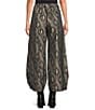 Bryn Walker Medina Coordinating Aswan Memory Crunch Jacquard Elastic Waist Tapered Wide Leg Pants, Color:Aswan - Image 2