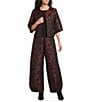 Bryn Walker Medina Wool-Blend Floral Wide Leg Pull-On Lantern Coordinating Pants - Image 3