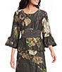 Bryn Walker Memory Crunch Taffeta Floral Print Wrap Coordinating Belt - Image 1