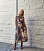 Bryn Walker Memory Crunch Taffeta Floral Print Wrap Coordinating Belt - Image 3