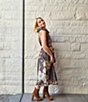 Bryn Walker Memory Crunch Taffeta Floral Print Wrap Coordinating Belt - Image 4