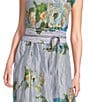 Bryn Walker Memory Crunch Taffeta Printed Wrap Belt, Color:Lilla - Image 1