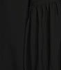 Color:Black - Image 4 - Microfiber Knit Jersey Scoop Neck 3/4 Lantern Balloon Sleeve Tunic