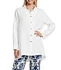 Bryn Walker Mirren Light Linen Point Collar Long Sleeve High-Low Oversized Shirt - Image 1