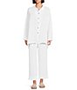Bryn Walker Mirren Light Linen Point Collar Long Sleeve High-Low Oversized Shirt - Image 6