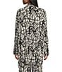 Bryn Walker Mirren Rayon Crepe Netta Print Collar Neck Long Sleeve Button Front Top, Color:Cream - Image 2