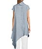 Bryn Walker Noa Linen Cowl Neck Cap Sleeve Asymmetrical Tunic, Color:Rimini - Image 2