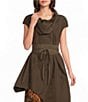 Bryn Walker Noa Memory Crunch Woven Cowl Neck Cap Sleeve Asymmetrical Tunic - Image 1