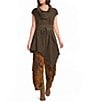 Bryn Walker Noa Memory Crunch Woven Cowl Neck Cap Sleeve Asymmetrical Tunic - Image 3