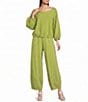 Bryn Walker Olivier Coordinating Cotton Jersey Knit Pull-On Oversized Lantern Pants - Image 3