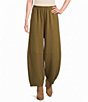 Bryn Walker Olivier French Terry Bamboo Pull-On Lantern Crop Pant - Image 1