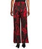 Bryn Walker Osca Giardino Coordinating Satin Elastic Waist Wide Leg Pants, Color:Jester - Image 2