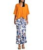 Bryn Walker Osca Printed Elastic Waist Wide Leg Pull-On Pants, Color:Iride - Image 3