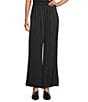 Bryn Walker Osca Satin Elastic Waist Wide Leg Pants, Color:Black - Image 1