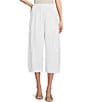 Color:White - Image 1 - Pasha Cotton Jersey Patch Pocket Oversized Wide-Leg Pull-On Cropped Pants