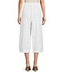 Color:White - Image 2 - Pasha Cotton Jersey Patch Pocket Oversized Wide-Leg Pull-On Cropped Pants
