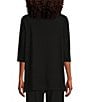 Bryn Walker Piera Ponti Elbow Sleeve Crew Neck Shirt, Color:Black - Image 2