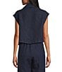 Bryn Walker Pennie Light Linen Cowl Neck Cap Sleeve Asymmetrical Hem Cropped Vest, Color:Starlight - Image 2