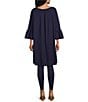 Bryn Walker Phryne Modal Ponti Round Neck 3/4 Bell Sleeve Tunic - Image 5
