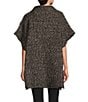 Bryn Walker Pip Wool Blend Knit Mock Neck Cao Sleeve Poncho, Color:Nero - Image 2