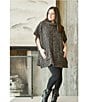 Bryn Walker Pip Wool Blend Knit Mock Neck Cao Sleeve Poncho, Color:Nero - Image 5