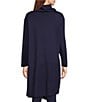 Bryn Walker Pita Modal Ponti Cowl Neck Long Sleeve Asymmetrical Tunic, Color:Night - Image 2