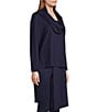 Bryn Walker Pita Modal Ponti Cowl Neck Long Sleeve Asymmetrical Tunic, Color:Night - Image 3