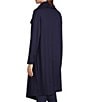 Bryn Walker Pita Modal Ponti Cowl Neck Long Sleeve Asymmetrical Tunic, Color:Night - Image 4