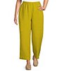 Bryn Walker Plus Anka Light Linen Elastic Waist Straight Leg Pants - Image 1