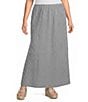 Bryn Walker Plus Size Check Seersucker Long A-Line Bias Skirt - Image 1