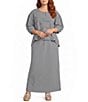 Bryn Walker Plus Size Check Seersucker Long A-Line Bias Skirt - Image 3