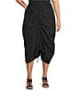 Bryn Walker Plus Cleo Memory Crunch Flat Front Ruched Skirt, Color:Black - Image 1