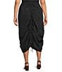 Bryn Walker Plus Cleo Memory Crunch Flat Front Ruched Skirt, Color:Black - Image 2