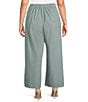 Bryn Walker Plus Cotton Corduroy Elastic Waist Wide Leg Flood Pants, Color:Thyme - Image 2