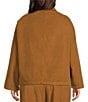 Bryn Walker Plus Joan Cotton Corduroy Point Collar Long Sleeve Button Front Jacket, Color:Pinecone - Image 2