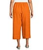 Bryn Walker Plus Light Linen Elastic Waist Wide Leg Pants, Color:Zafferano - Image 2