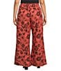 Bryn Walker Plus Osca Floret Print Elastic Waist Wide Leg Pull-On Pants, Color:Floret - Image 2