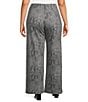 Bryn Walker Plus Serpent Recycled Knit Elastic Waist Wide Leg Palazzo Pants, Color:Grigio - Image 2