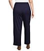 Bryn Walker Plus Size Anka Ponti Elastic Waist Straight Leg Pants, Color:Night - Image 2
